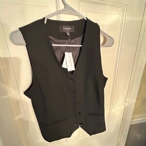 NWT Banana Republic Short Suiting Vest Black Sz 10